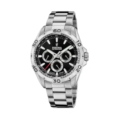 Afbeelding van Festina F20623/4 Heren Horloge Mineraalglas Roestvrijstaal/Staal Zilverkleurig Ø 44.5 mm Quartz Vouw/Vlindersluiting 10 ATM (zwemmen)