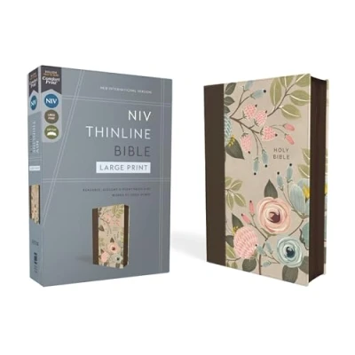 Afbeelding van NIV, Thinline Bible, Large Print, Leathersoft, Floral, Zippered, Red Letter, Comfort Print