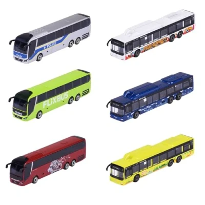 Afbeelding van Majorette 212053159 City Bus, speelgoed, vrijloop en ophanging, metalen carrosserie, 13 cm, voor kinderen vanaf 3 jaar, levering in 1 stuk, willekeurig model