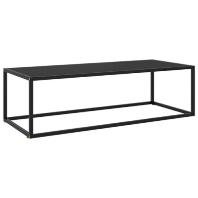 Afbeelding van Salontafel met zwart glas 120x50x35 cm