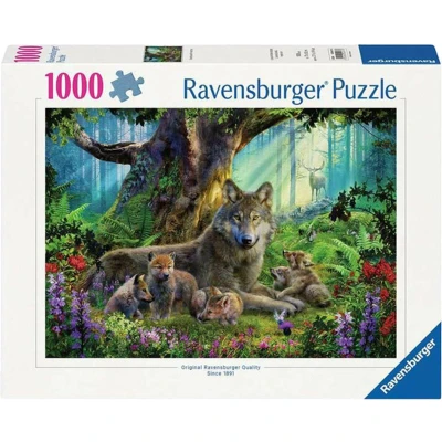 Afbeelding van Legpuzzel Familie Wolf In Het Bos, 1000st.