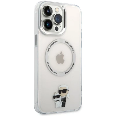 Afbeelding van Karl Lagerfeld KKLHMP13XHNKCIT hoesje voor iPhone 13 Pro Max hardcase transparant Iconische Karl&amp;Choupette Magsafe