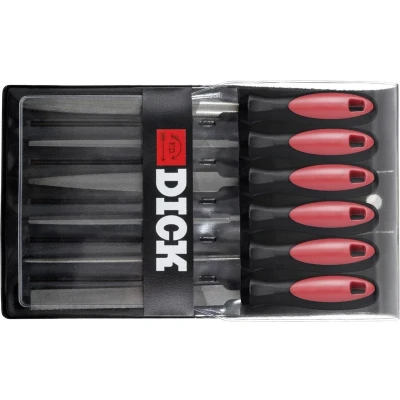 Afbeelding van Dick 1187102 2K Set sleutelvijlen 6 delig 100/2 in plastic tas zwart „Dick, met handgreep 85 mm Lengte 100 1 set(s)