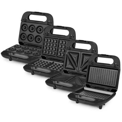 Afbeelding van WEASY JOY600 4 in 1 tosti ijzer verwisselbare platen 750W Controlelampje Antiaanbaklaag