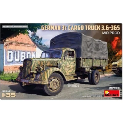 Afbeelding van 1:35 MiniArt 35456 Duitse Opel Blitz 3t vrachtwagen 3,6 36S Mid Productie Plastic Modelbouwpakket