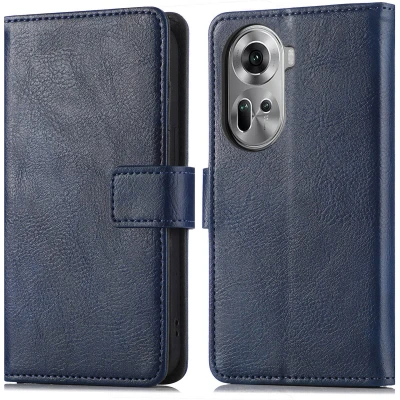 Afbeelding van iMoshion Hoesje Geschikt voor Oppo Reno 11 Luxe Bookcase Donkerblauw