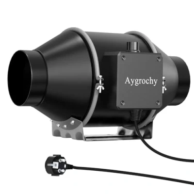 Afbeelding van Aygrochy 100 mm verstelbare afzuigventilator, afvoerventilator 350 m3/h met variabele snelheidsregelaar..