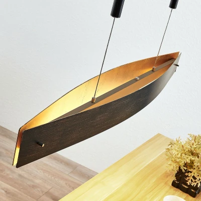 Afbeelding van Lucande Hanglampen met touchdimmer 5lichts metaal H: 8 cm zwart, goud Inclusief lichtbronnen