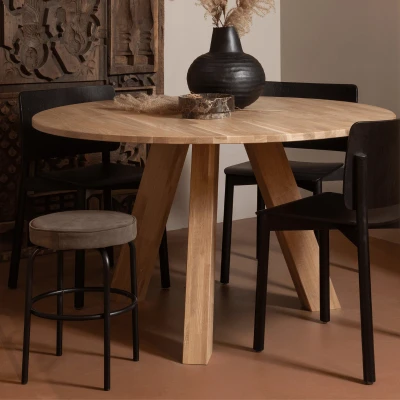 Afbeelding van Rhonda eettafel ø129 cm eiken naturel