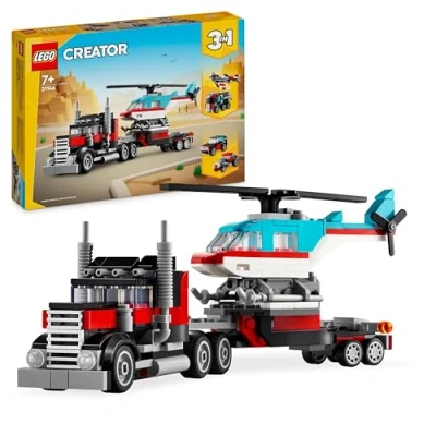 Image de LEGO® Creator 31146 Le camion remorque avec hélicoptère