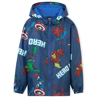 Afbeelding van Marvel Regenjas, waterdicht, voor kinderen, jongens, fleece voering, 4 14 jaar, Spiderman, Avengers