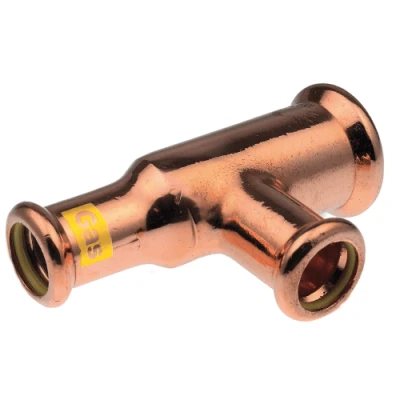 Afbeelding van VSH XPress koperen perskoppeling T stuk 22 x 15 (gas)