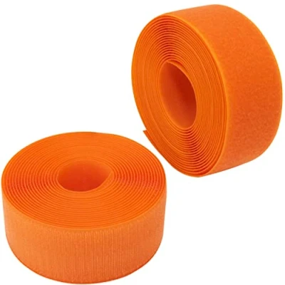 Afbeelding van AERZETIX C66000 Band/rol klittenband 50 mm 5 meter kabelorganizer/klem tasband voor kleding kleur: oranje in polyamide en polyester