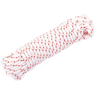 Afbeelding van vidaXL Trekkoord startkoord wit en rood Ø4 mm 10 m nylon