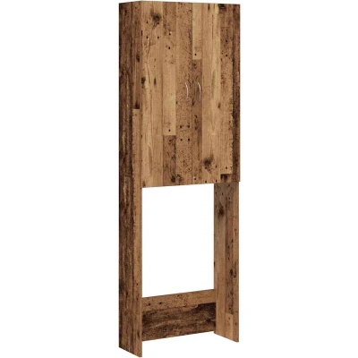 Afbeelding van Wasmachinekast 64x25,5x190 cm oud houtkleurig