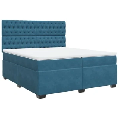 Afbeelding van vidaXL Boxspring met matras fluweel blauw 200x200 cm