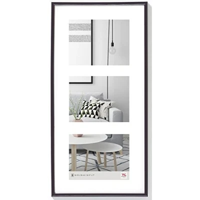 Image de Walther, Galeria, Cadre Multivue En Plastique Pour 3 Photos, KB338S, 3x13x18 cm, Noir