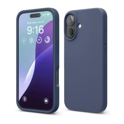 Afbeelding van elago Compatibel met iPhone 16 hoesjes, hoogwaardige vloeibare siliconen hoes, volledige beschermhoes, schokbestendig, slanke telefoonhoes