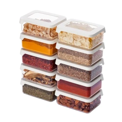 Afbeelding van SmartStore Set van 10 vershouddozen 0,35 liter 20% biologisch kunststof met deksel BPA vrij vaatwasmachinebestendig stapelbaar 12,5 x 9 5 cm