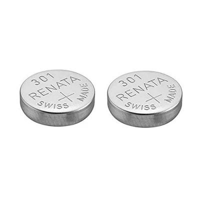 Afbeelding van Renata Zilveroxide horlogebatterij, gemaakt in Zwitserland, 1,5 V, 301 (SR43SW), 2 stuks
