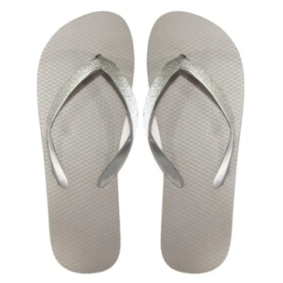 Afbeelding van SUGAR ISLAND® Dames zomer strand flip flop slippers zwembad schoenen, Zilver glitter grijs