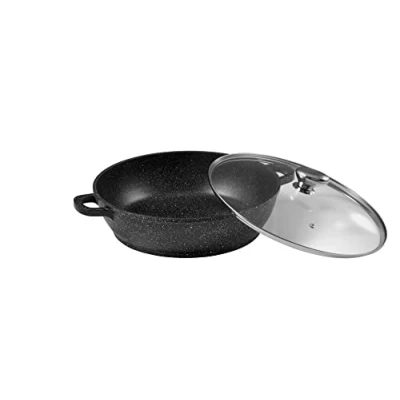 Afbeelding van Pradel Excellence 52407M Slowcooker 32 cm &quot;steenachtig&quot; van gegoten aluminium met glazen deksel