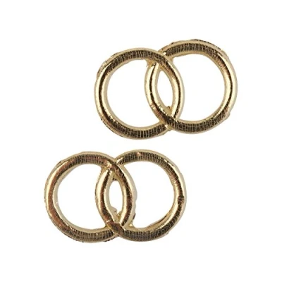Afbeelding van Rayher HOBBY 3119606 2 paar trouwringen van was, 2,5 cm diameter, goudkleurig, ongeglazuurd, voor het versieren kaarsen, decoratieve was bruiloft, bruiloftskaars