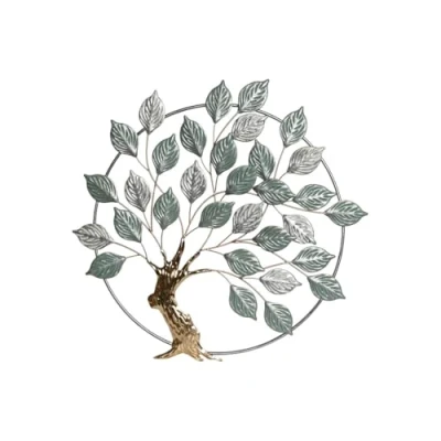Afbeelding van Wanddecoratie Home ESPRIT Groen Gouden Boomstructuur Cottage 73 x 4,4 cm