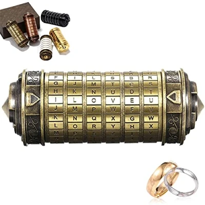 Afbeelding van NEWUPZSI Da Vinci Code Cryptex Sloten Cadeau Mannen Vrouwen Letter Wachtwoord Lock Mini Romantische Verjaardag voor Kerstmis