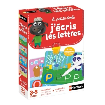 Afbeelding van Nathan de kleine school, ik schrijf letters Grafische bewegingen, leren van Educatief spel Set 6 progressieve spelletjes Voor kinderen vanaf 3 jaar