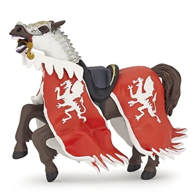 Afbeelding van Papo Paard van de Koning met Rode Draak Middeleeuwse Wereld Figuur, 39388, Medium