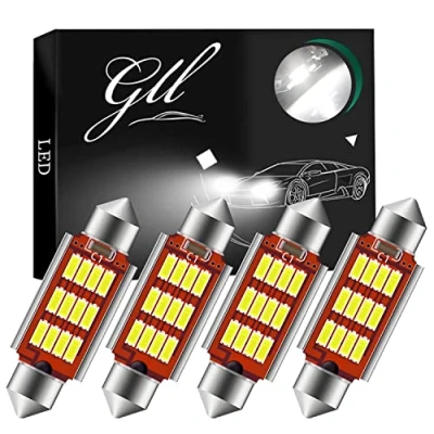 Afbeelding van 39 mm ledlampen C5 W 12 V/24 V 6418 Festoon lampen 4014 SMD 400 lumen 6500 K voor autokoepellampen, kentekenplaatverlichting, kofferbakverlichting