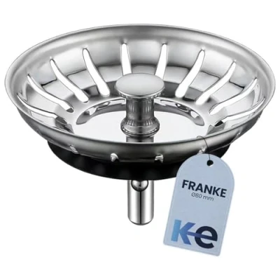 Afbeelding van Anakel Home Spoelbakstop compatibel met Franke, universele zeefstop, roestvrij staal, Ø 80 mm