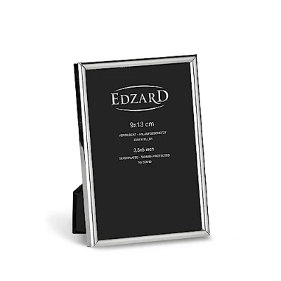 Afbeelding van EDZARD Genua fotolijst voor foto&#039;s, 9 x 13 cm, elegant, zilver, aanslagbestendig, met fluwelen achterkant, om neer te zetten