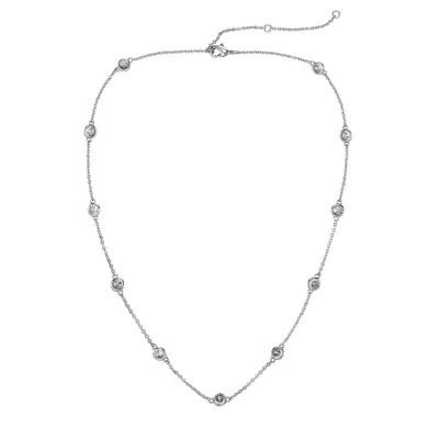 Afbeelding van Traveller Ketting Collier Dames Zilver Zirconia Ø 4 mm Geplatineerd Variabele lengte: 38 44 cm 157759