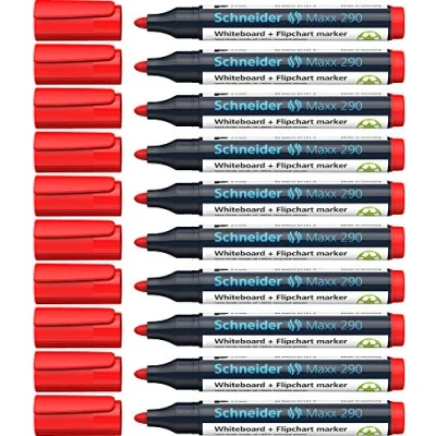 Image de SCHNEIDER 290 marqueurs Whiteboard &amp; Flipchart, rouge