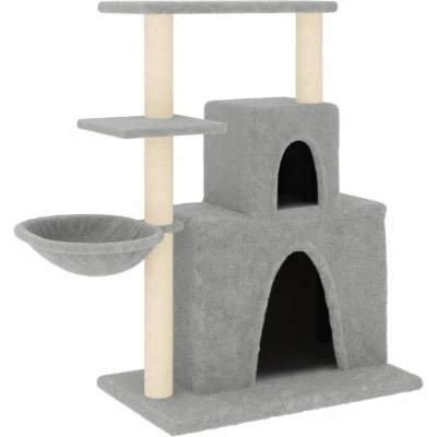 Afbeelding van vidaXL Kattenmeubel met sisal krabpalen 83 cm lichtgrijs