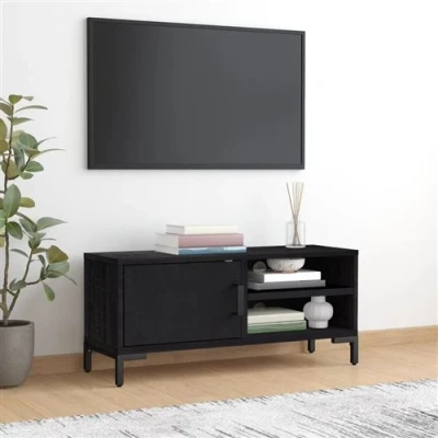 Afbeelding van vidaXL Tv meubel 90x30x40 cm massief grenenhout zwart