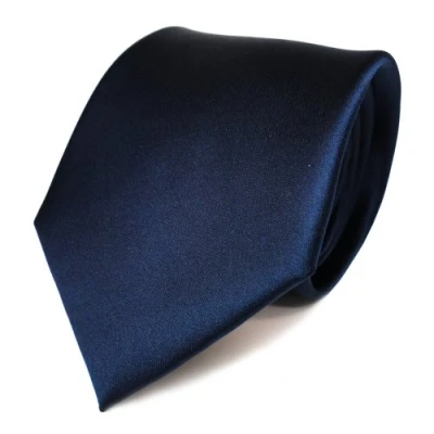 Afbeelding van Effen satijnen stropdas van Tigertie Designer, blauw, maat: ca. lengte 150 cm, breedte 8 Blauw
