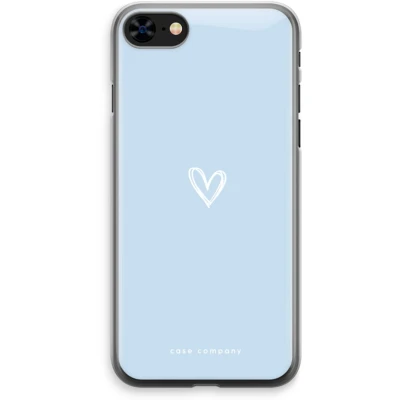 Afbeelding van Case Company® hoesje geschikt voor iPhone 8 Klein Hart Blauw Soft Cover Telefoonhoesje Bescherming aan alle Kanten en Schermrand