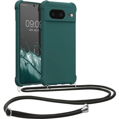 Afbeelding van kwmobile telefoonhoesjegeschikt voor Google Pixel 8 Hoesje van siliconen met telefoonkoord In petrol