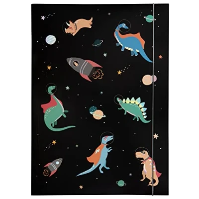 Afbeelding van folia 69015 map A3 Hot Foil Space Dinos van stevig karton met elastiek