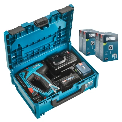 Afbeelding van Novus Tools J 551 031 0376 Accunietpistool Type niet 11, 53F Lengte nieten 6 14 mm Incl. accu, lader, koffer