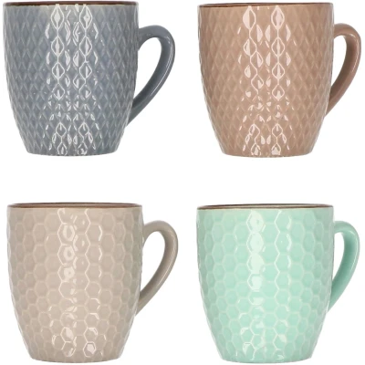 Afbeelding van Set van koffiekopjes Excellent Houseware Geometrisch 200 ml Keramiek 4 Onderdelen