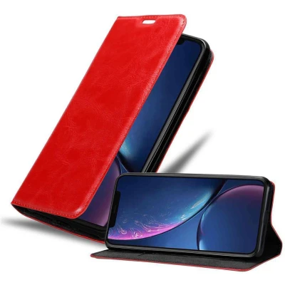 Afbeelding van Cadorabo Hoesje geschikt voor Apple iPhone 11 in APPEL ROOD Beschermhoes met magnetische sluiting, standfunctie en kaartvakje Book Case Cover Etui