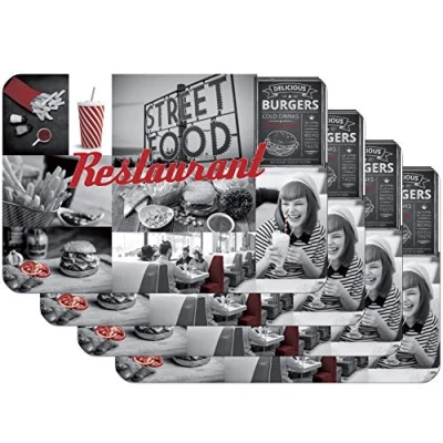Afbeelding van Venilia Restaurant 59087 Placemat, 45 x 30 cm, 4 delig, antislip, hittebestendig, van polypropyleen