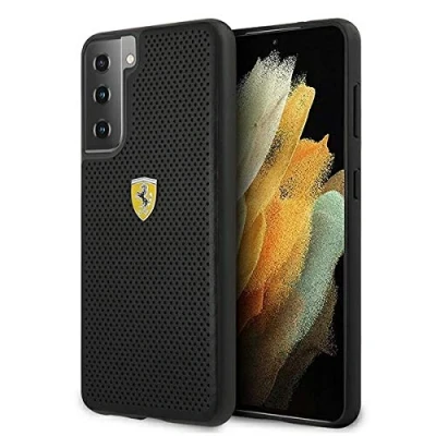 Afbeelding van Ferrari Perforated Hard Case Samsung Galaxy S21 Plus Zwart