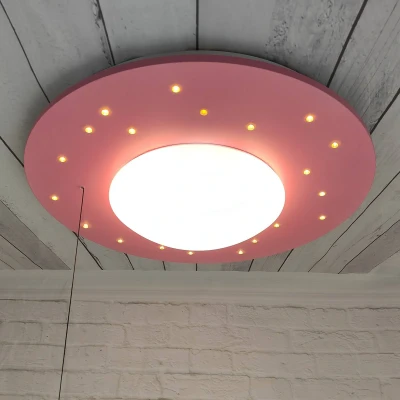Afbeelding van Plafondlamp Starlight met sterrenhemel, roze