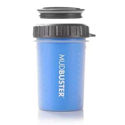 Afbeelding van Dexas Lidded MudBuster Draagbare hondenpootreiniger, maat M, blauw