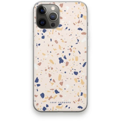 Afbeelding van Case Company® hoesje geschikt voor iPhone 12 Pro Max Terrazzo N23 Soft Cover Telefoonhoesje Bescherming aan alle Kanten en Schermrand